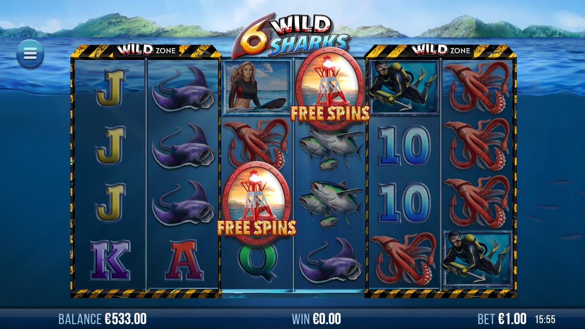 6 Wild Sharks free spin 4ThePlayer