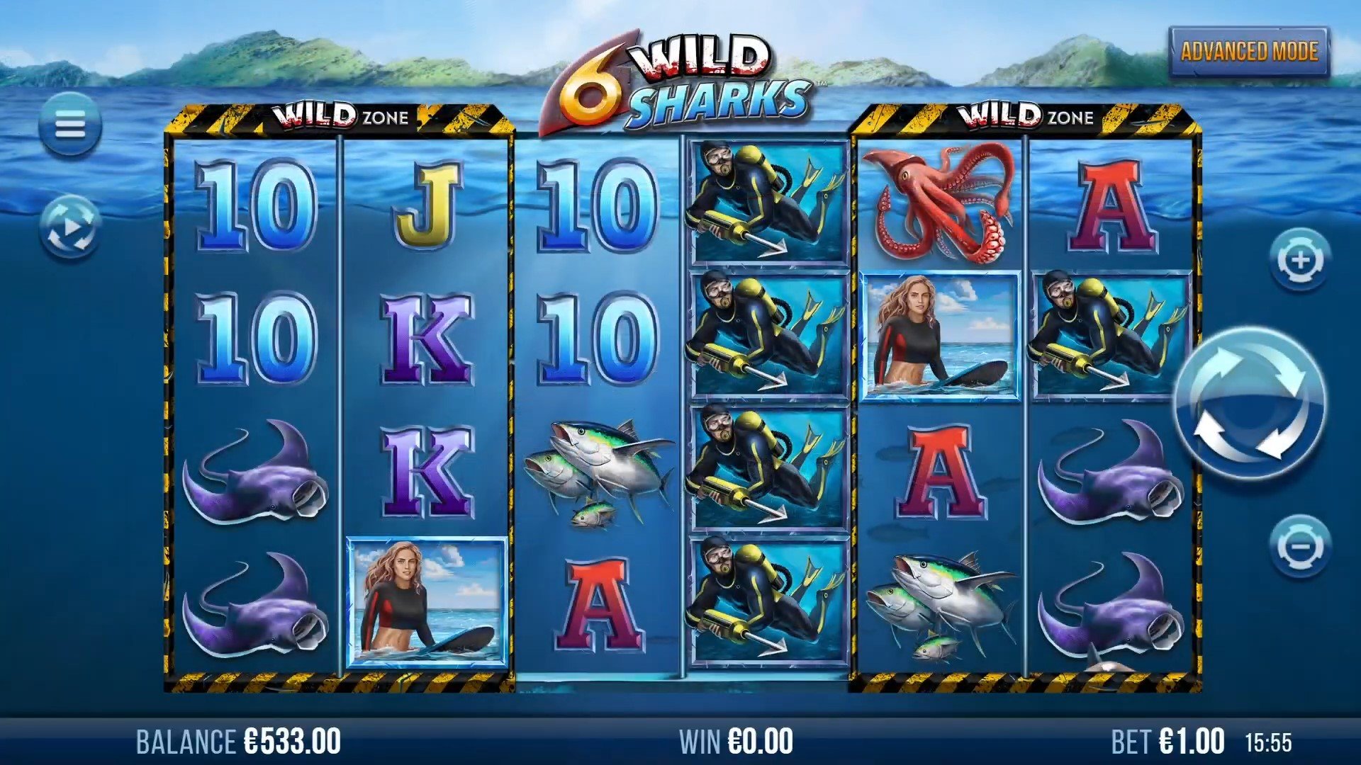 Play 6 Wild Sharks, Online Slot