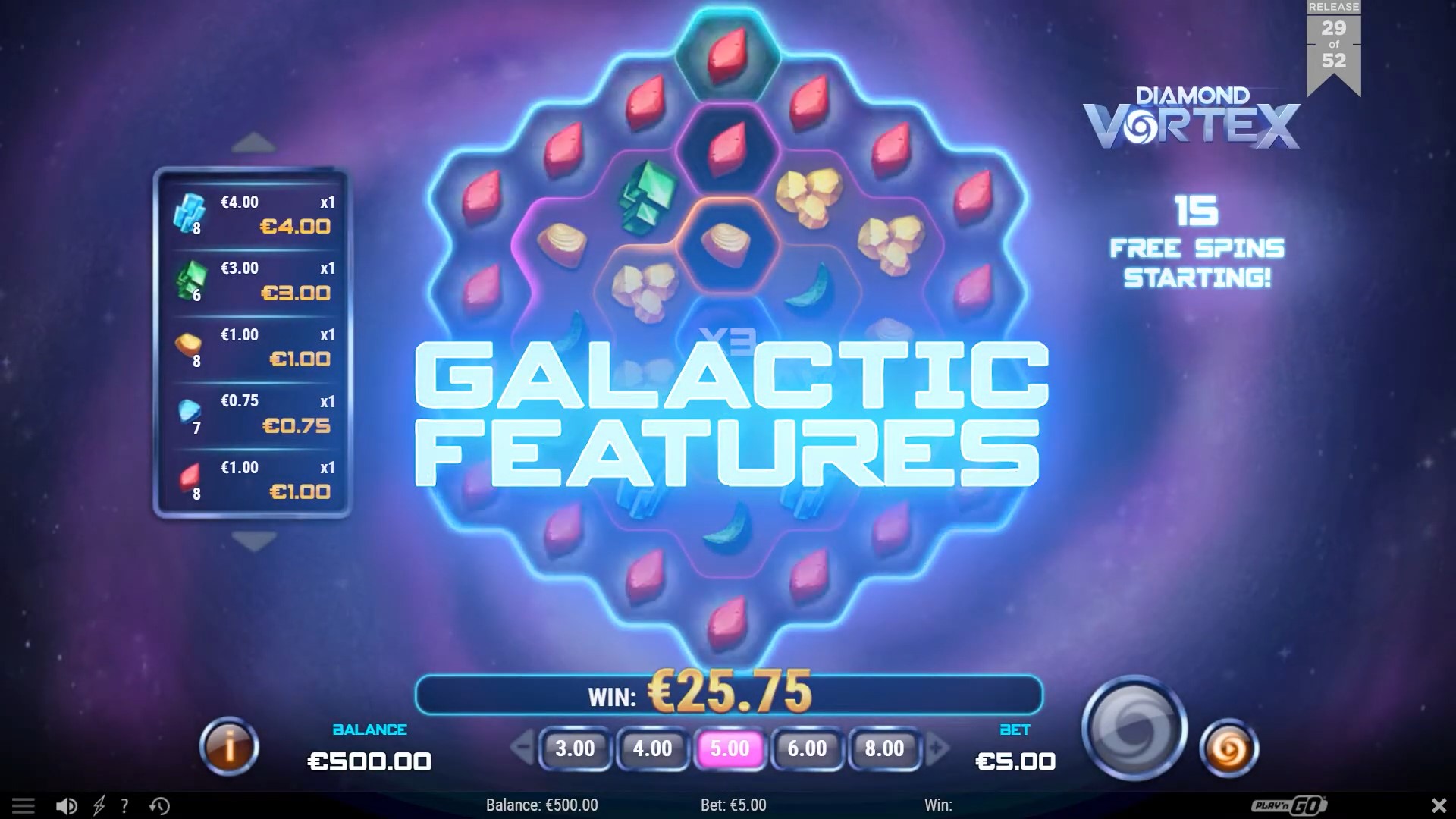 Diamond Vortex galactic feature Playn GO