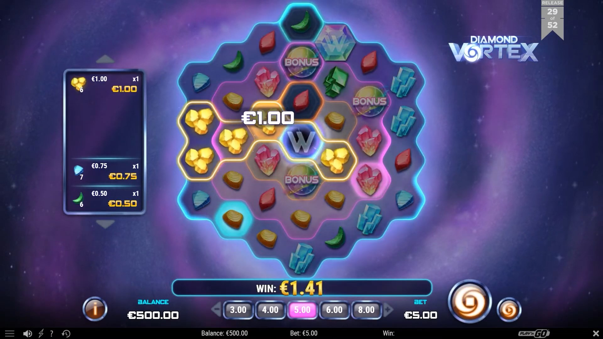 Diamond Vortex win Playn GO