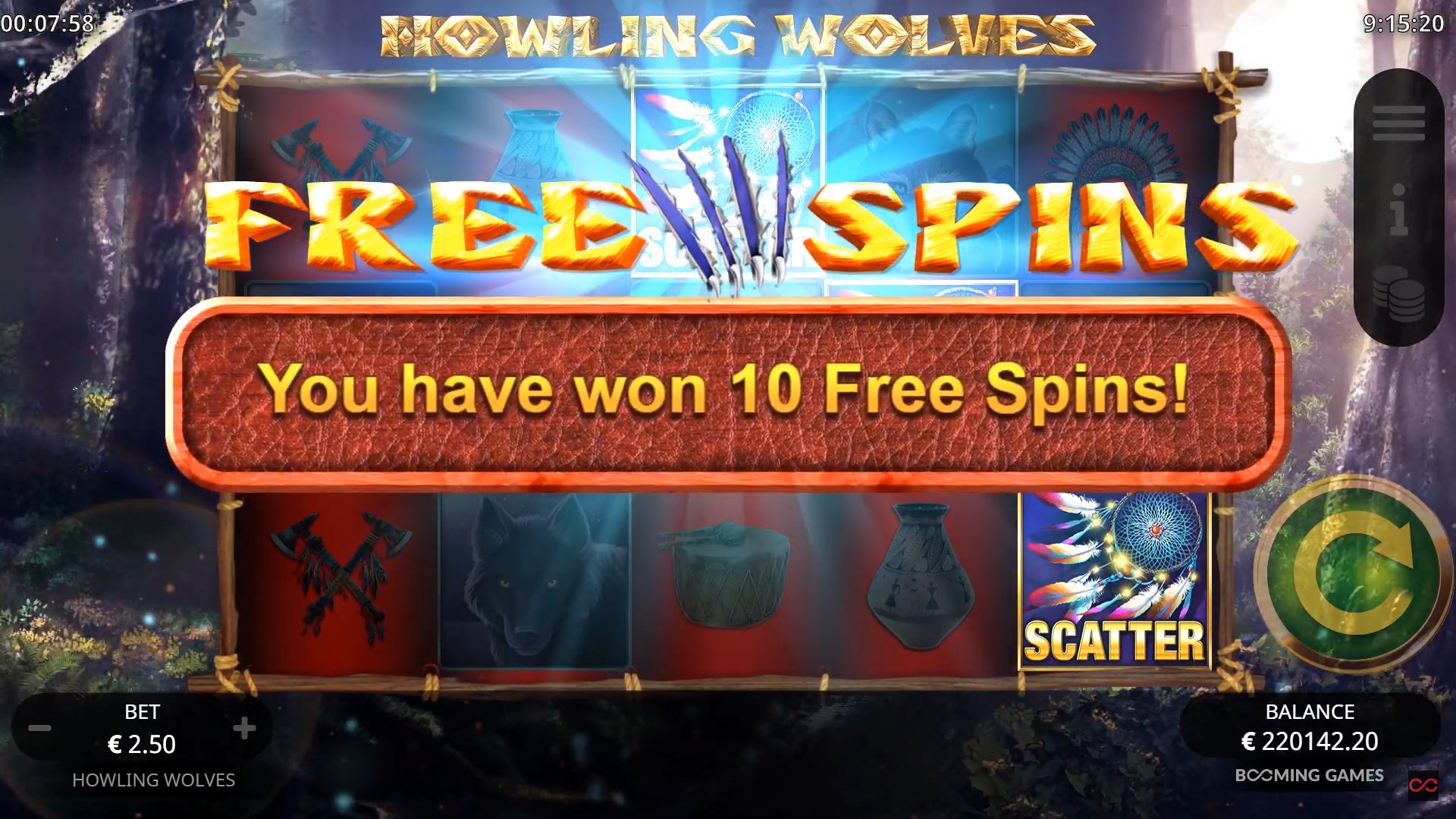 Howling Wolves free spins Booming Games