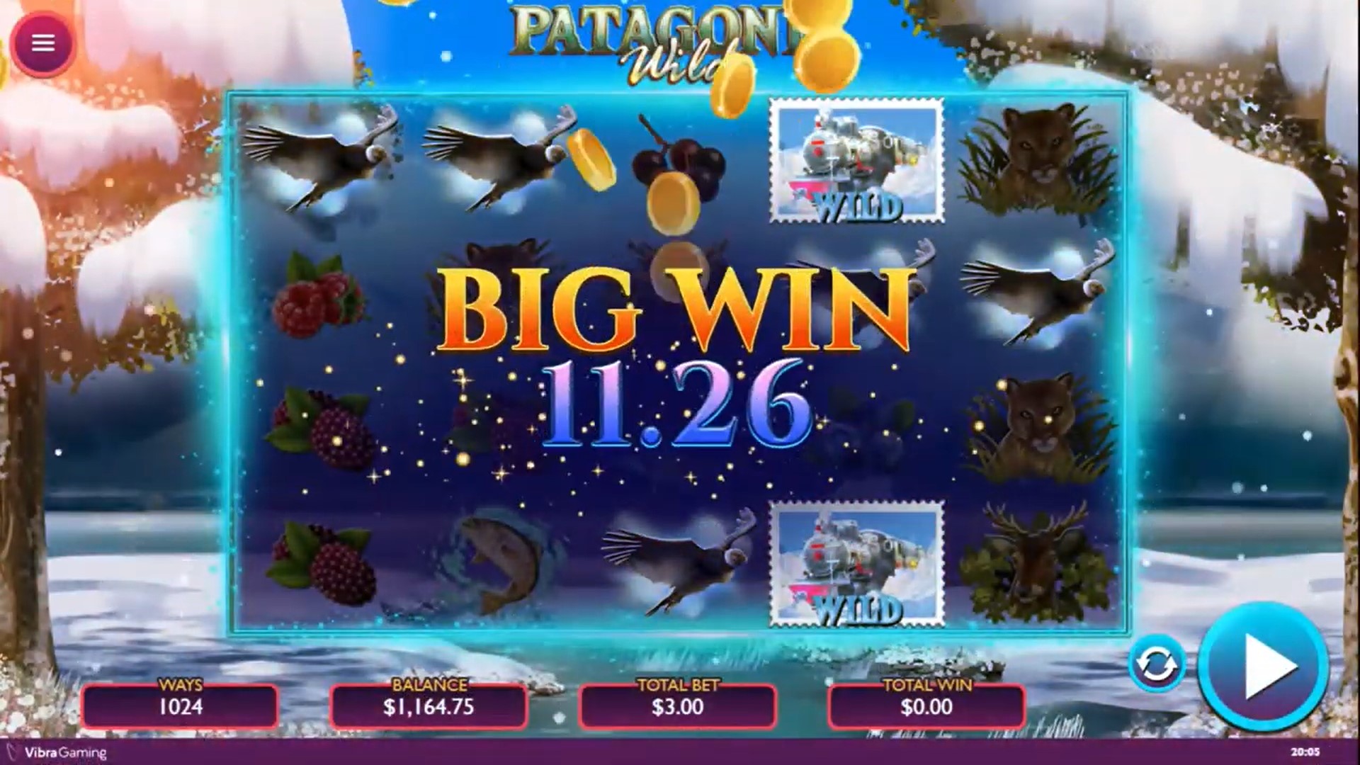 Patagonia Wild big win Vibra Gaming