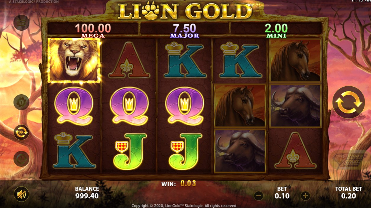 Lion Gold win Stakelogic