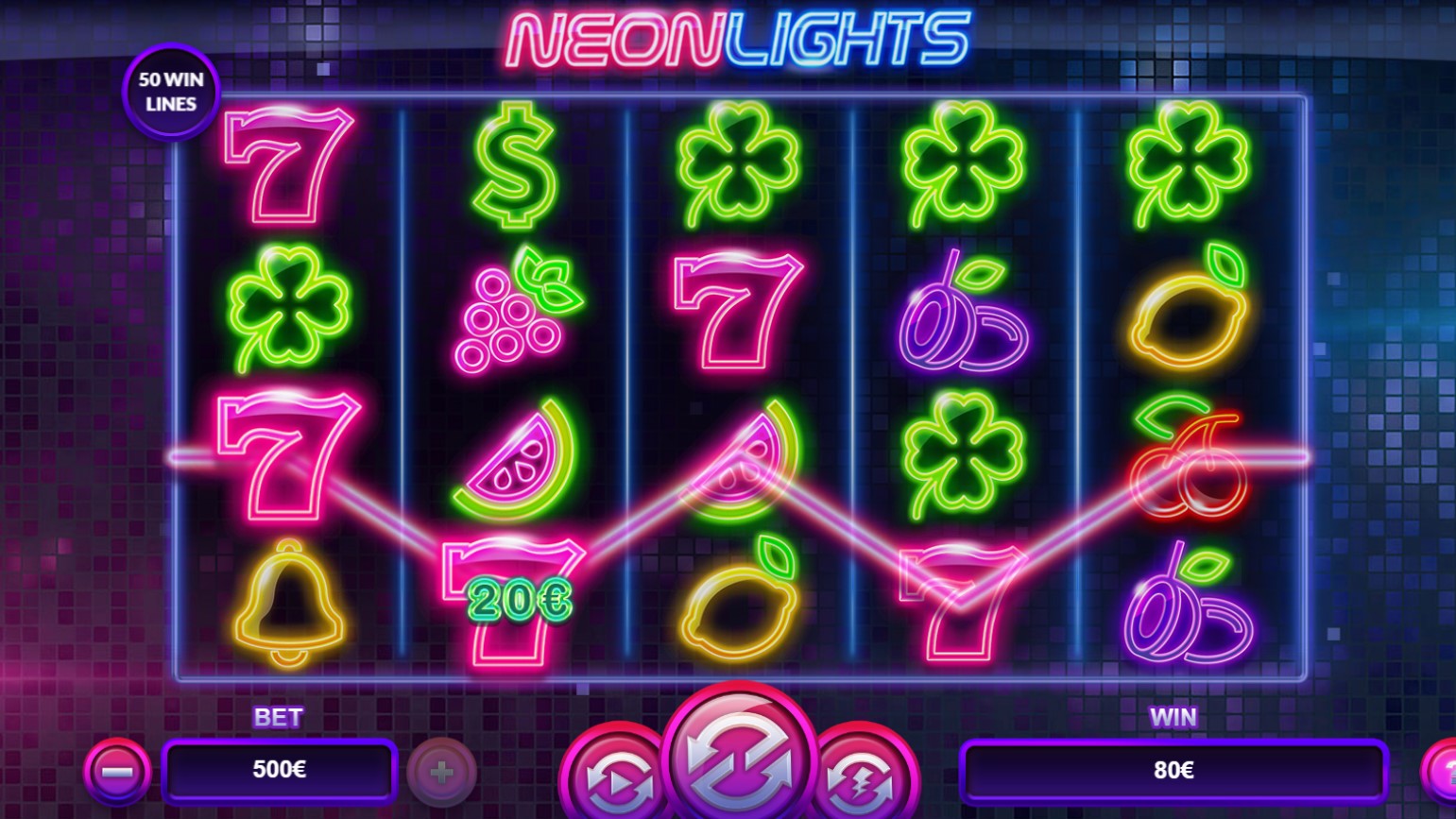 Neon Lights small win Green Jade Games