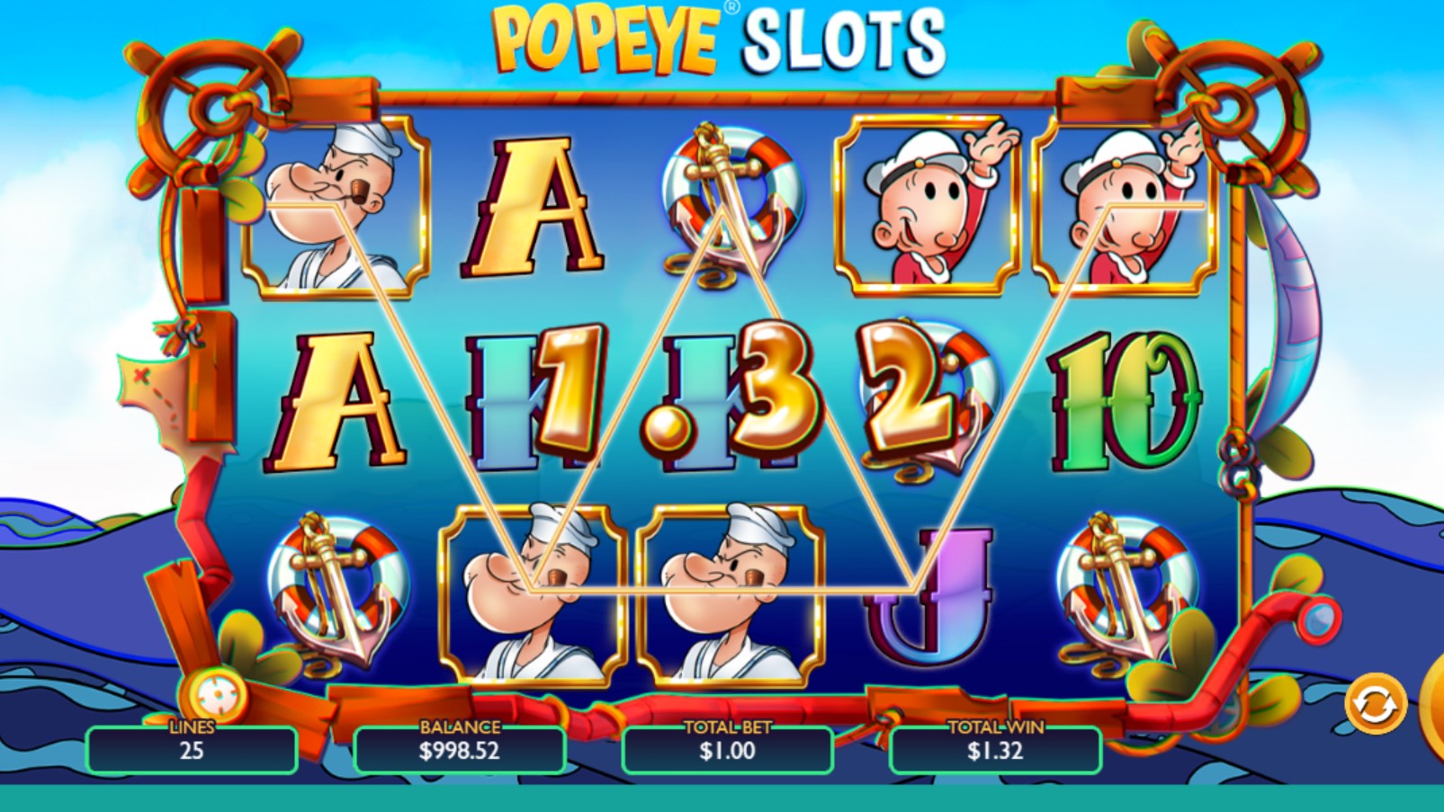 Popeye Slots win 2 Vibra Gaming