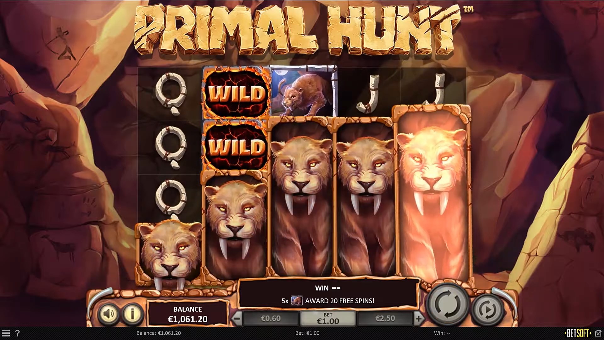 Primal Hunt cave lion Betsoft Games