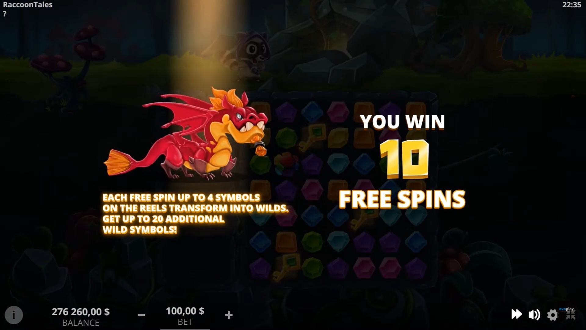 Raccoon Tales free spins Evoplay Entertainment