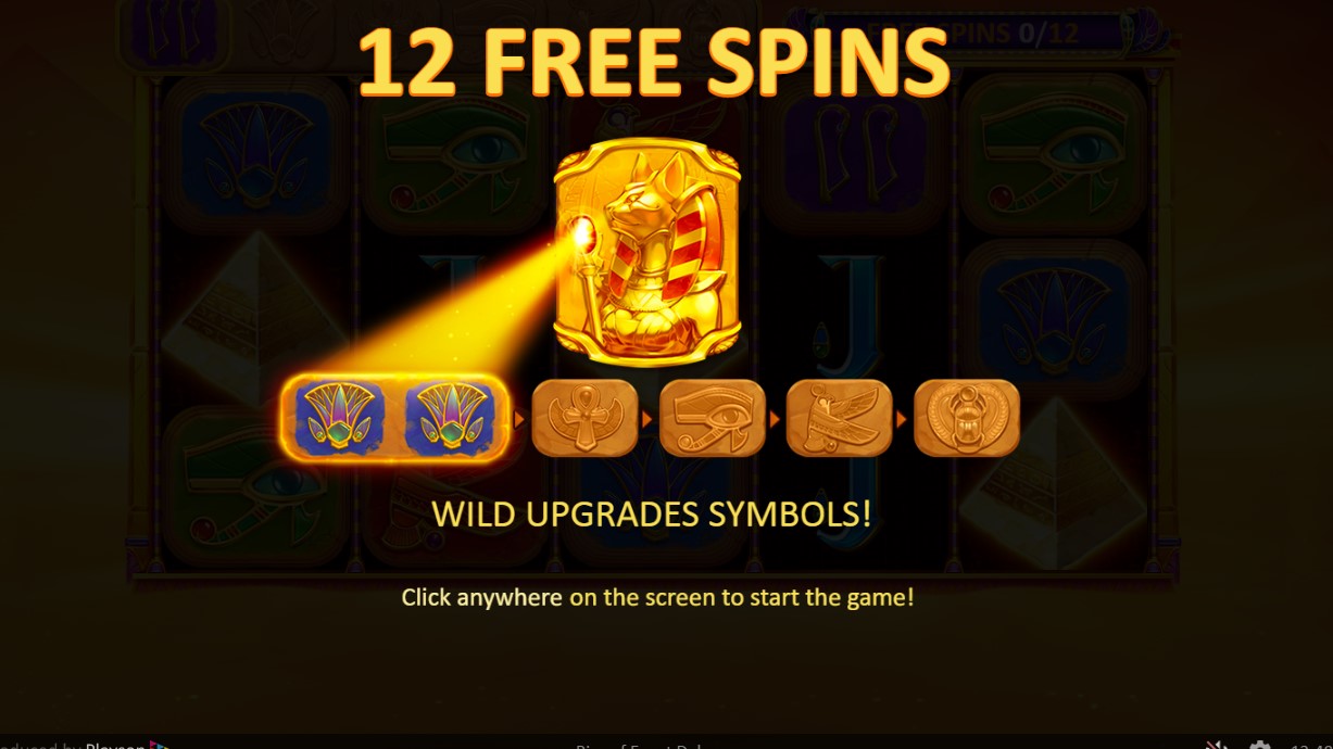 Rise of Egypt Deluxe free spin Playson