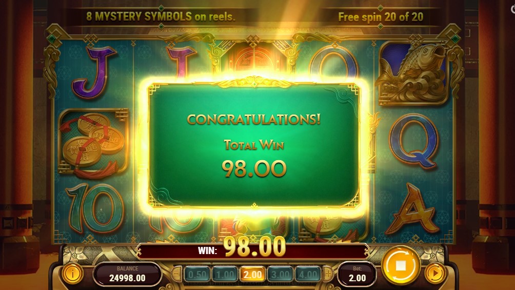 Temple of Wealth feature win total Playn GO