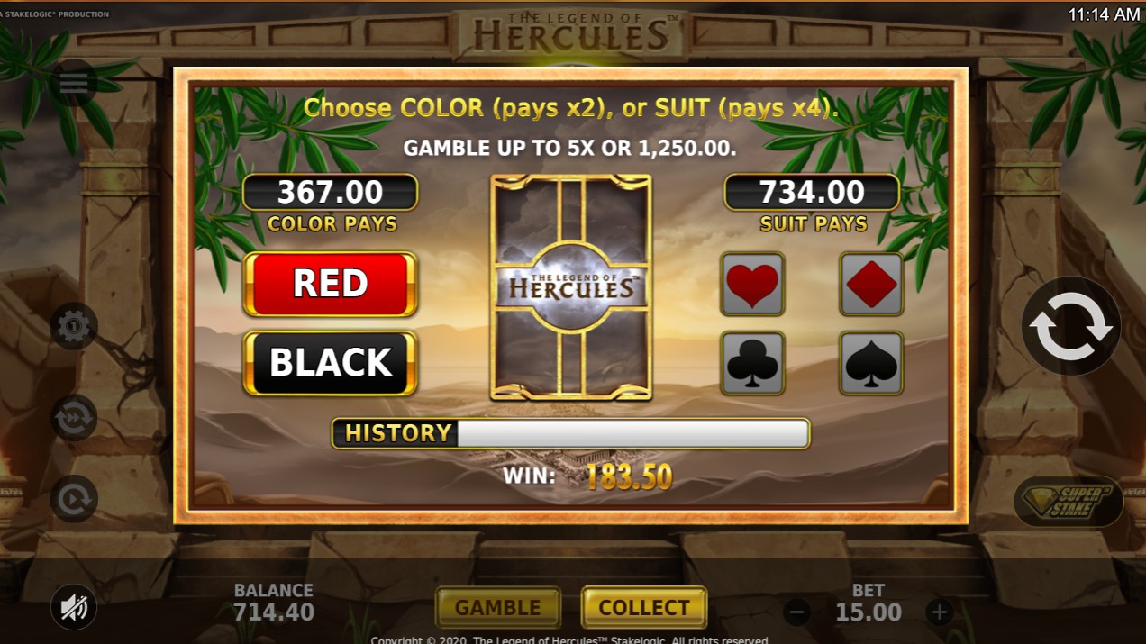 The legend of Hercules gamble 2 Stakelogic