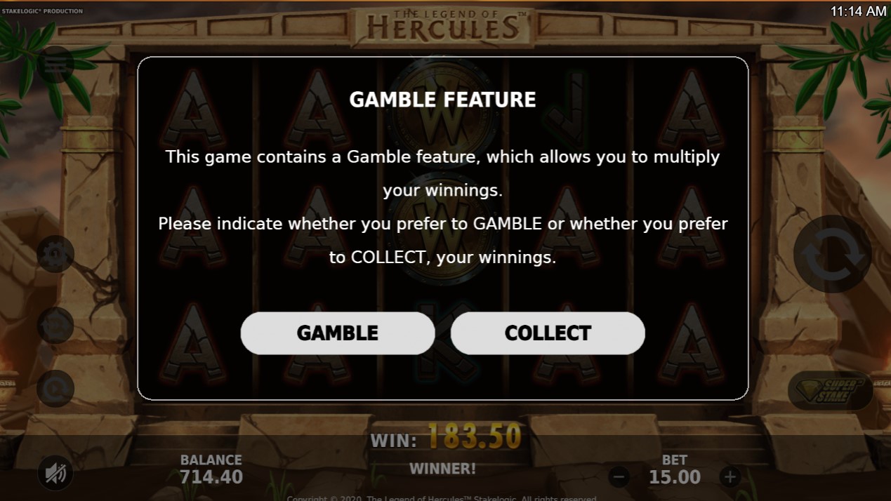 The legend of Hercules gamble Stakelogic