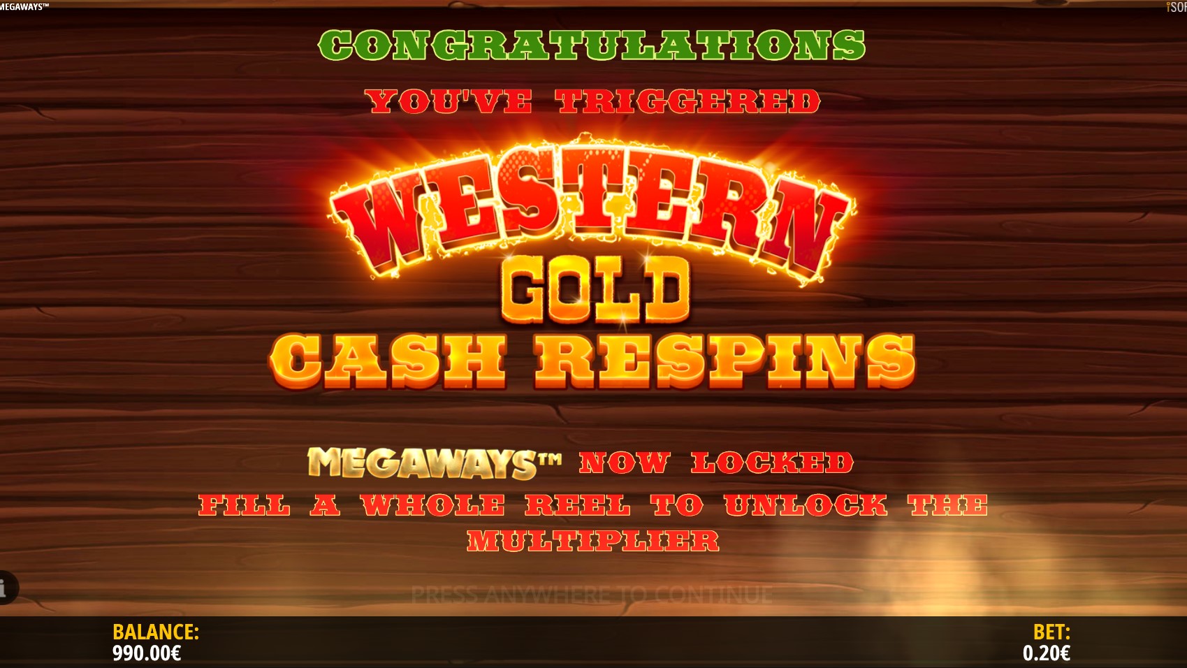 Western Gold Megaways CASH RESPIN iSoftBet