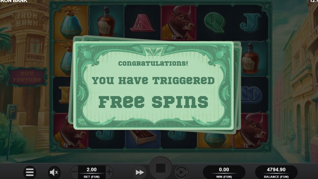 Iron Bank free spin Relax Gaming