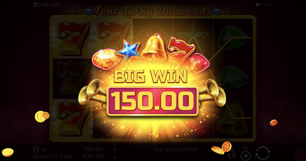 Four Lucky Diamonds big win