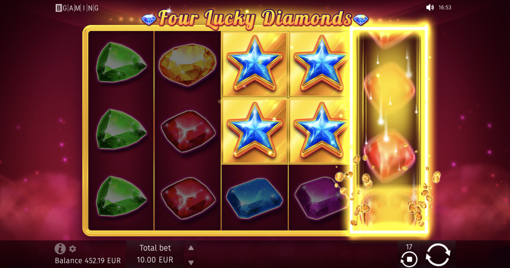 Four Lucky Diamonds win2