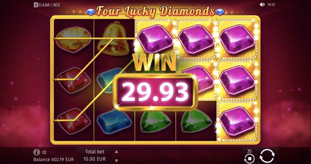 Four Lucky Diamonds win3