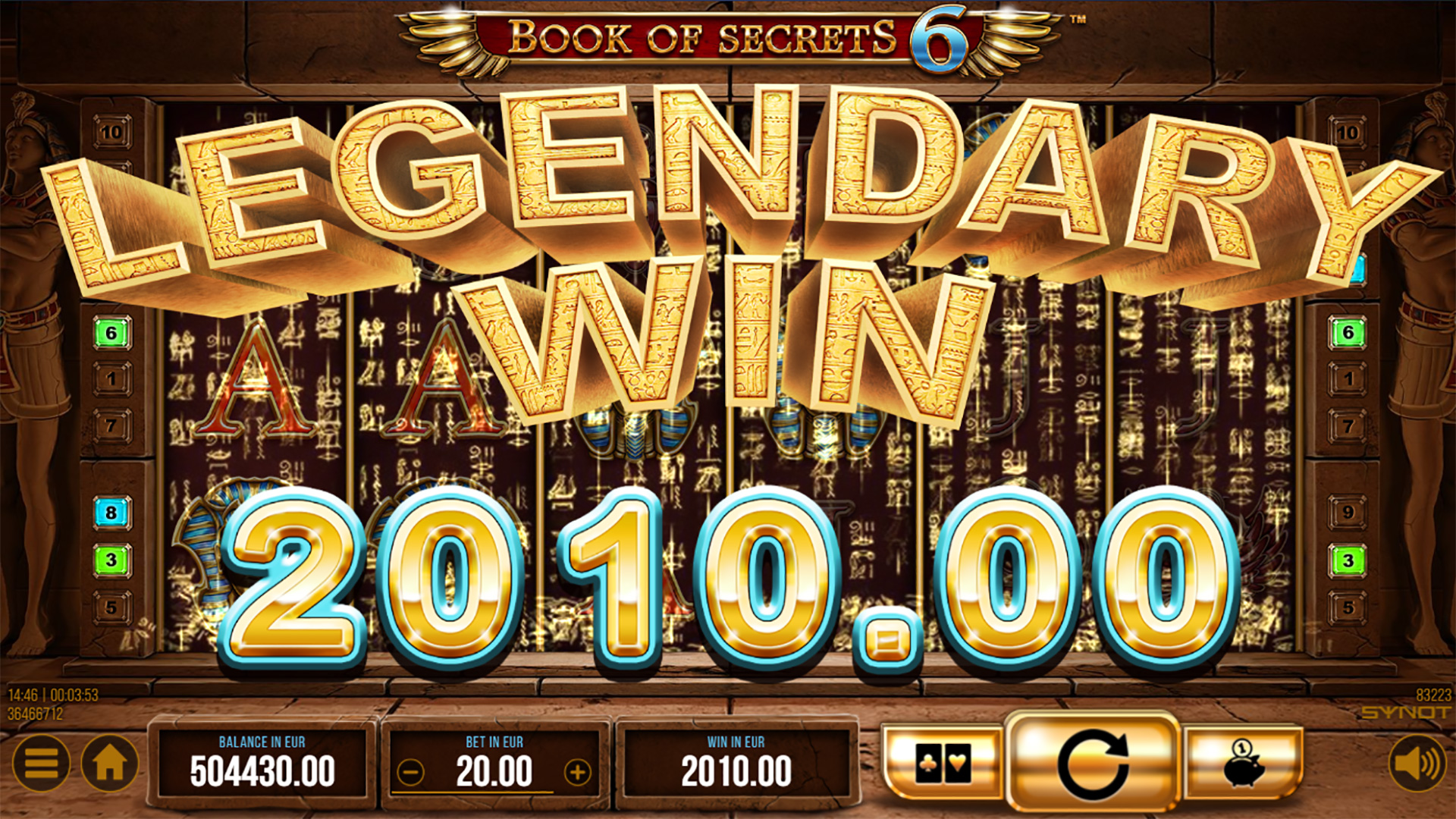 Book of Secrets 6 legendary Win base game