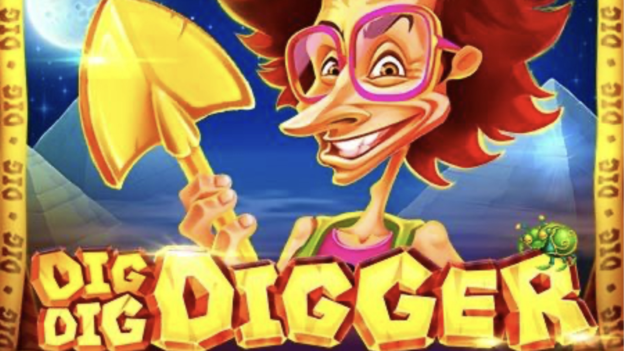 Feature image of BGaming's latest slot title Dig Dig Digger based in the Egyptian desert