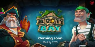 Booty Bay is a 5x5, cluster pay slot title which includes a Treasure Map feature that incorporates Swirling Rapids and Booty Wilds.