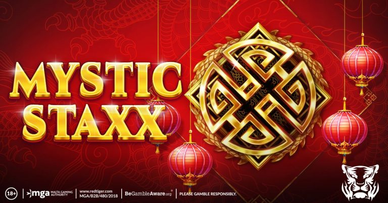 Mystic Staxx is a 8x6, 40-payline Asian-themed slot with features including stack expansion, big wilds and mystery rewards.