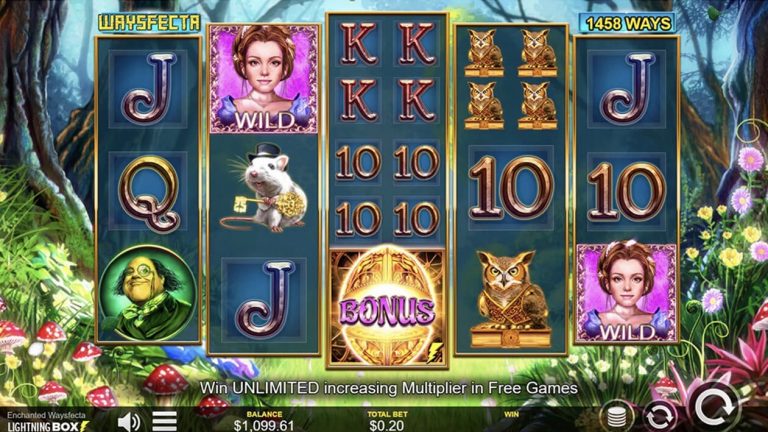 Enchanted Waysfecta is a 15,552-payline slot with features including wild and scatter symbols, free games and an unlimited win multiplier.