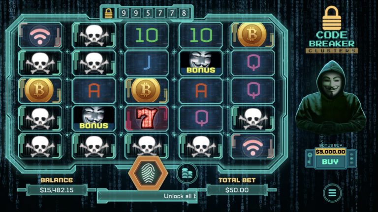 Code Breaker Clusters is a 5x5 slot featuring bonus symbols, mystery symbols, wilds, free spins and a code breaker feature.