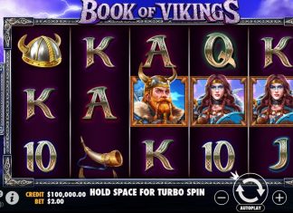 Book of Vikings is a 5x3, 10-payline slot which throws players into a fight alongside the Scandinavian king in the free spins round.