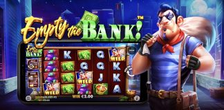 Empty the Bank is a 5x4, 20-payline slot with a Hold & Win feature, a Respin feature, Wild symbols and an optional Ante Bet.
