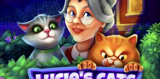 Lucie’s Cats is a 5x3, 20-payline video slot including features such as a Ball of Thread scatter, free games and a Wheel of Fortune.