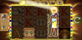 Eye of Horus: The Golden Tablet is a 5x3,10-payline slot with features including expanding wilds, free games and upgrading symbols.