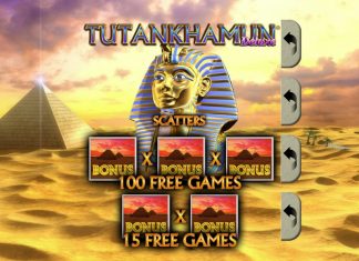Tutankhamun Deluxe Pull Tab is a 5x4, four-payline video slot with features including free games, retriggers, scatter wins and a multiplier.