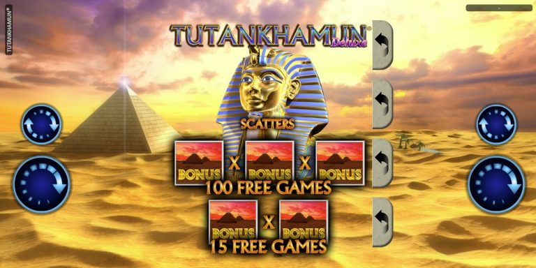 Tutankhamun Deluxe Pull Tab is a 5x4, four-payline video slot with features including free games, retriggers, scatter wins and a multiplier.