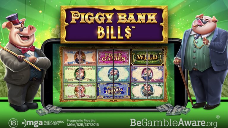 Piggy Bank Bills is a 6x3, nine-payline video slot including features such as matching symbols, free spins and piggy wins, bonuses and wilds.