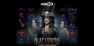 Alice Cooper and the Tome of Madness is a 5x5, fixed-payline slot with features including cascading reels, a charge metre and four realities.
