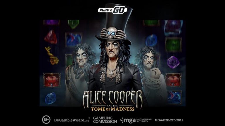 Alice Cooper and the Tome of Madness is a 5x5, fixed-payline slot with features including cascading reels, a charge metre and four realities.