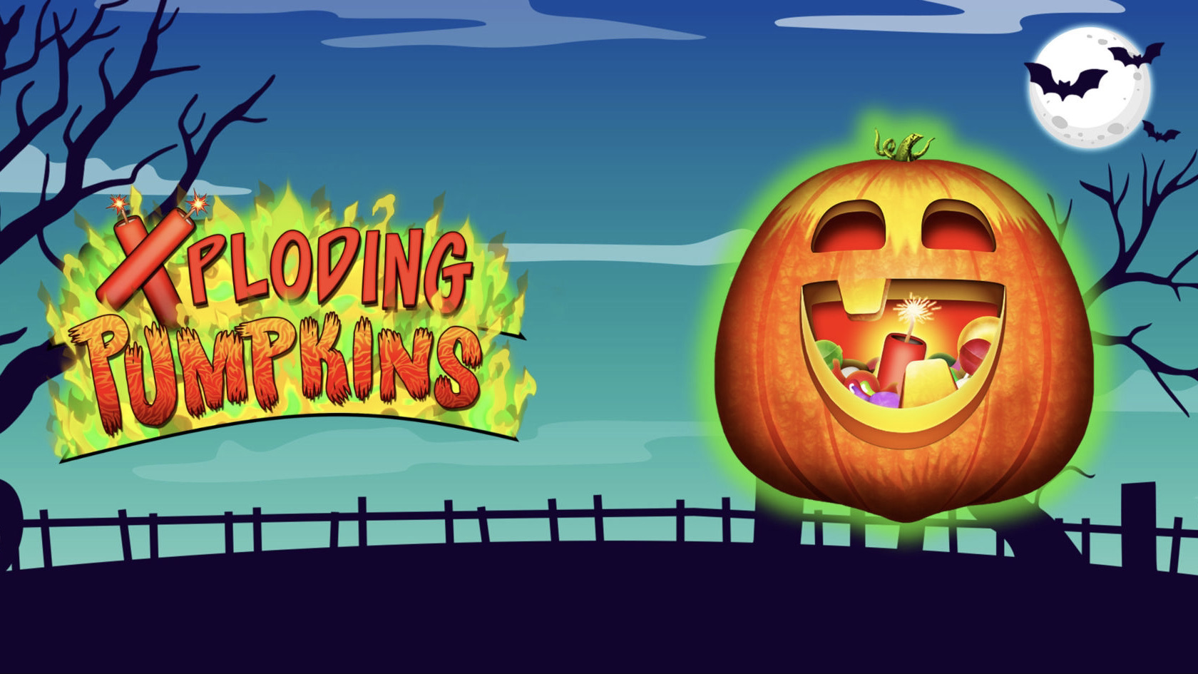 Xploding Pumpkins is a 5x3, 10-payline cascading slot with features including exploding pumpkin wilds and two gamble features.