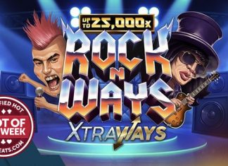 Swintt has taken to the stage and claimed our Slot of the Week award with the release of its hard-rocking title, Rock n’ Ways XtraWays.