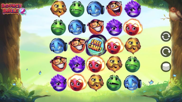 Bouncy Balls 2 is a 5x5, cluster-pays video slot with features including free spins, cascading wins and a changing reel set.