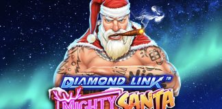 Diamond Link: Mighty Santa is a 5x3, 25-payline slot which incorporates a Diamond Link Hold n Spin mechanic and a max win of x1,000 the bet.