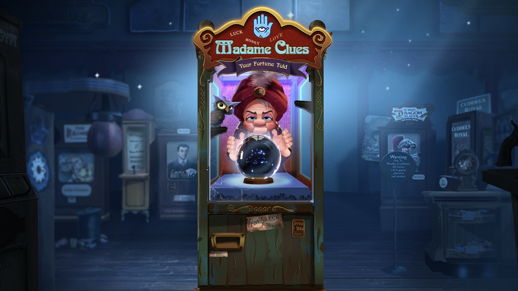 Madame Clues is a single-reel video slot that incorporates a maximum win potential of up to x23,040 the bet.