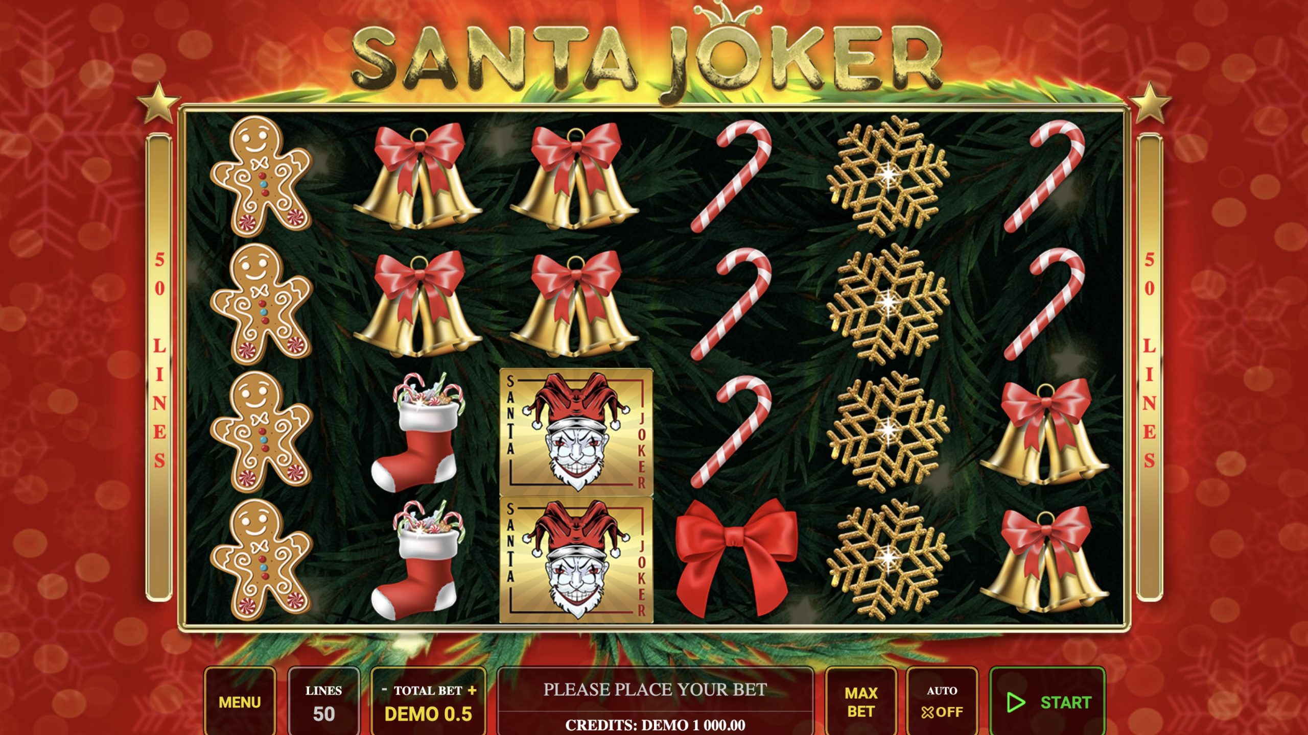 Santa Joker is a 6x4, 50-payline video slot that comes with a maximum win potential of up to x2,500 the bet. 