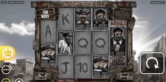 Tombstone R.I.P is a 5x2-3-3-3-1, 108-payline video slot that incorporates a maximum win potential of up to x300,000 the bet.