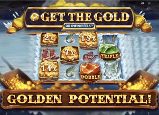 Get the Gold InfiniReels is a 3x3, InfiniReel video slot that incorporates a maximum win potential of up to x10,000 the bet.