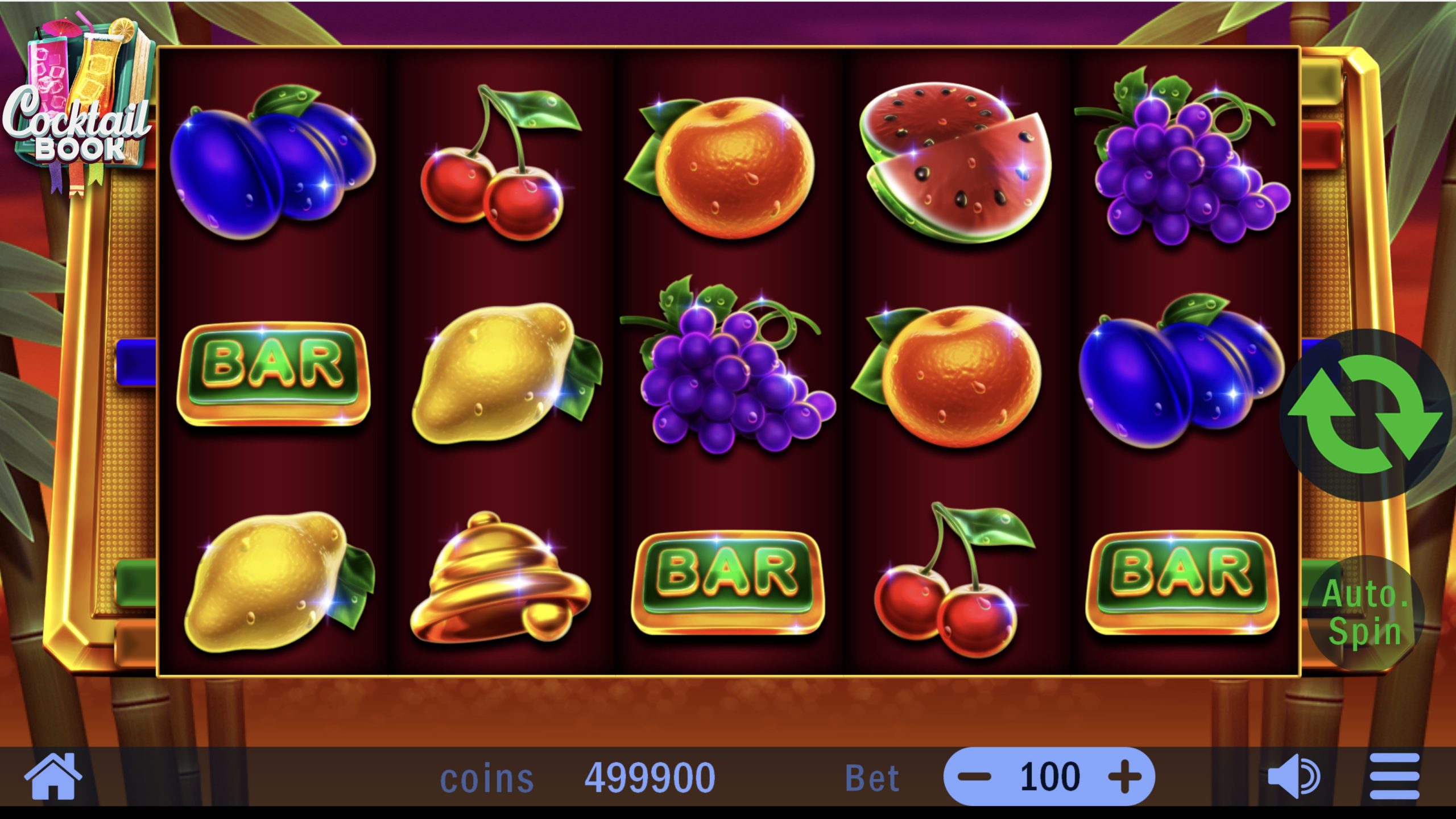 Cocktail Book is a 5x3, five-payline video slot that incorporates a maximum win potential of up to x5,500 the bet. 