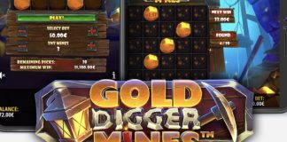Gold Digger Mines is a 5x5, pick-and-click video slot that incorporates a maximum win potential of up to x288 the bet.