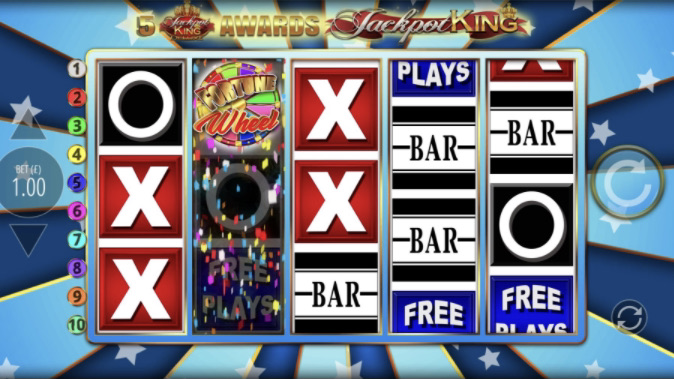Mega Bars Fortune Wheel Jackpot King is a 5x3, 10-payline video slot that incorporates a maximum win potential of up to x50,000 the bet. 