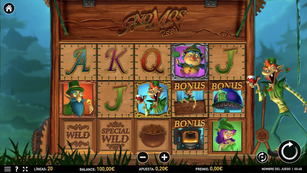 Gnomos ReSpin is a 5x3, 50-payline video slot that incorporates revealing symbols and three unique bonus rounds.