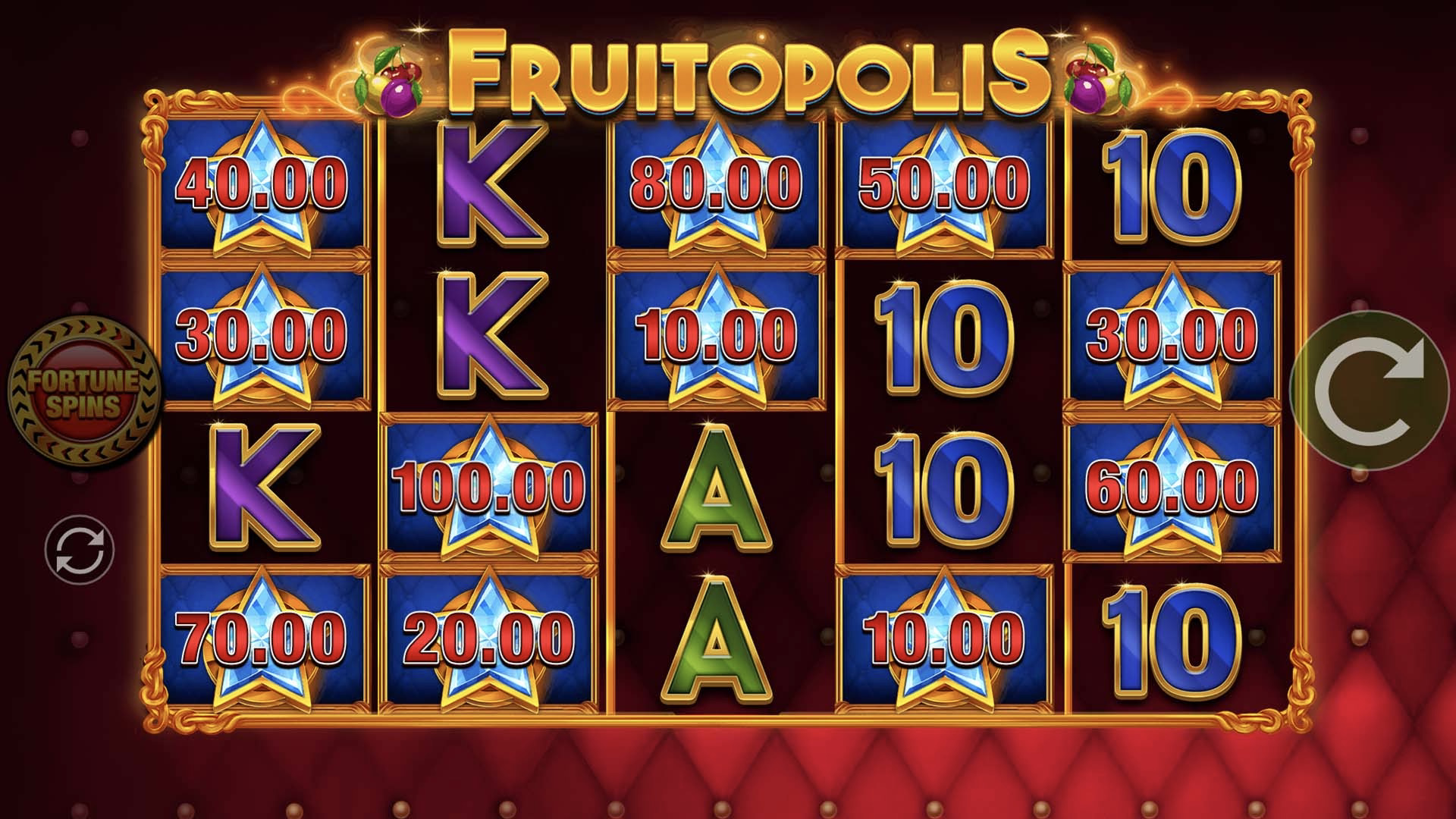 Fruitopolis Fortune Play is a 5x4, 20-payline video slot that incorporates a maximum win potential of up to x50,000 the bet.