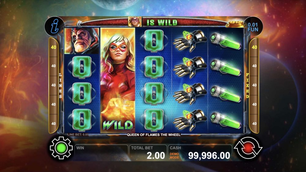 Queen of Flames the Wheel is a 5x4, 40-payline video slot incorporating a maximum win potential of up to x3,000 the bet. 