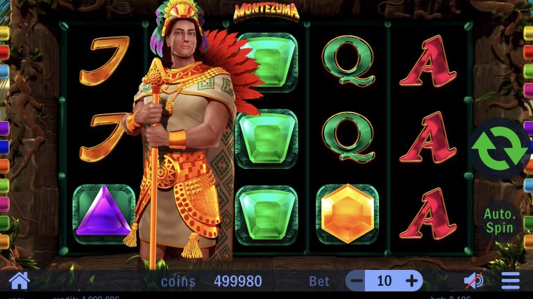 Montezuma is a 5x3 video slot with 10 paylines that incorporates a maximum win potential of up to x500 the bet.